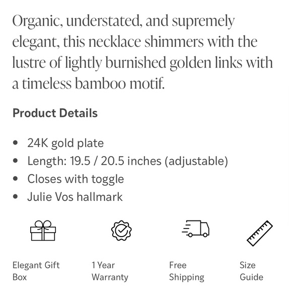 NWT!! Julie Vos Bamboo Necklace - Picture 5 of 8